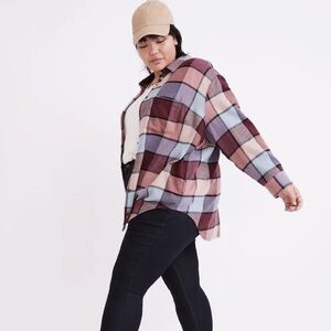 Madewell Flannel Sunday Shirt Women Size XL 100% Cotton